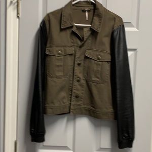 Green khaki denim jacket
